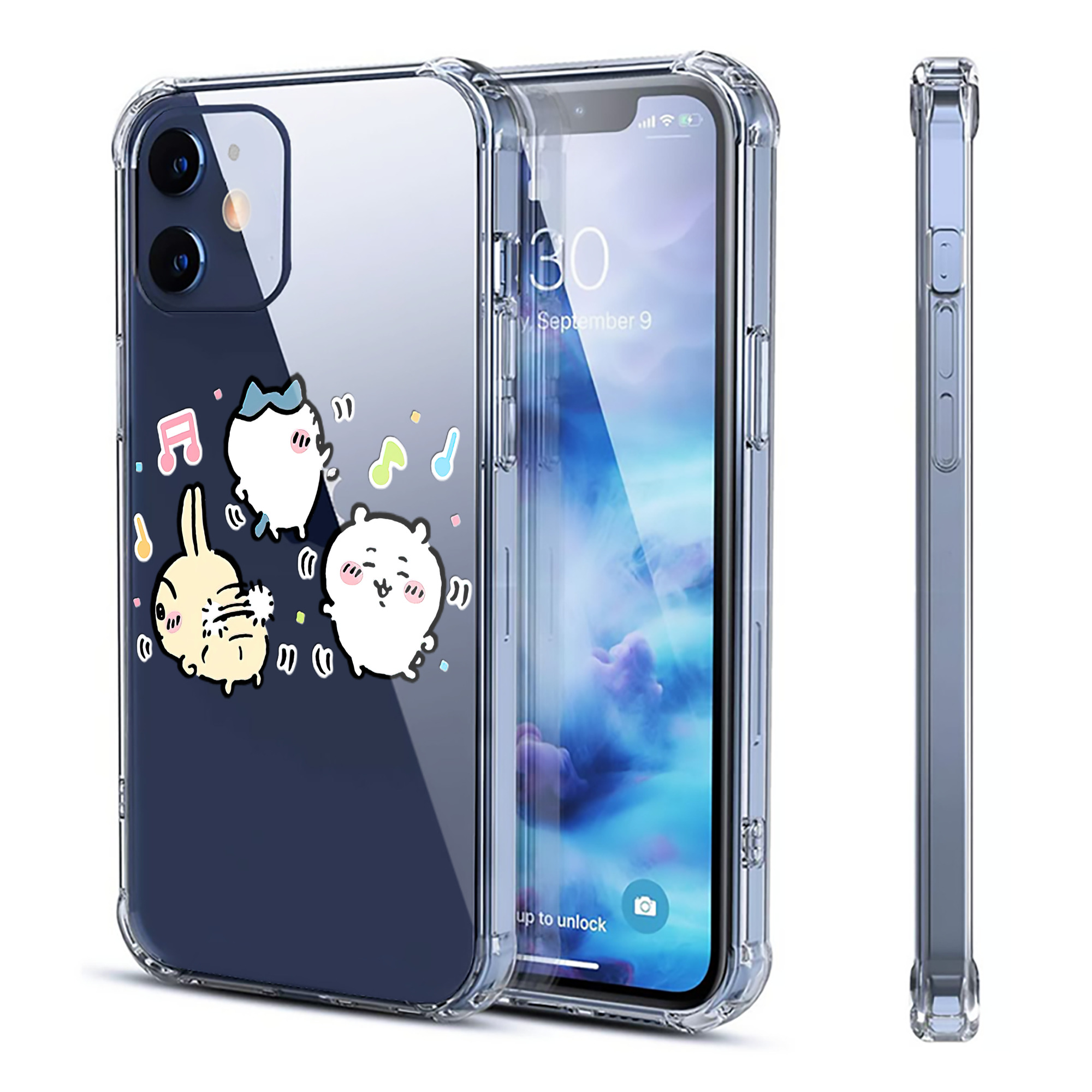 （画像用） ちいかわ うさぎ Chii-kawa usagi 【iPhone 12シリーズ対応】透明スマホケース（クリアソフトケース）